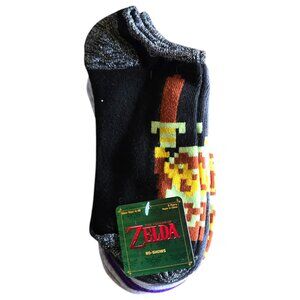 Legend of Zelda No Show Socks Retro 8 Bit Pixel Art Nintendo Gamer Set Size 4‑10